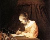 杰拉德 特 博尔奇 : Woman Writing A Letter